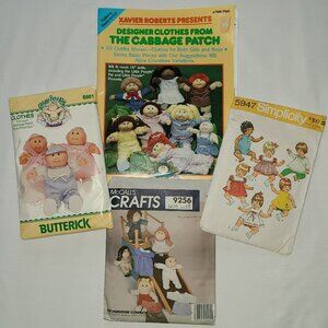 Cabbage Patch Doll Patterns for Clothes - assortment of 3 pattern pkgs, 1 book